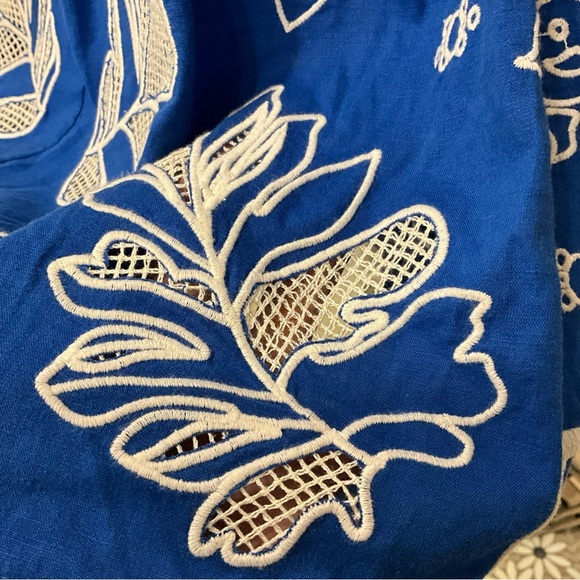 NWT$435 Jade Johnny Was SMALL Barbara Mini Dress Baleine Blue - Picture 9 of 11